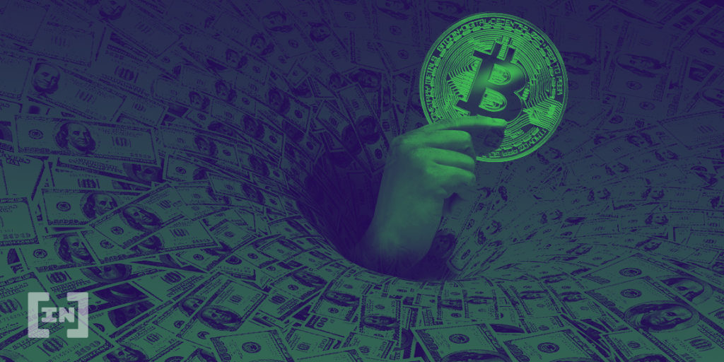 Bitcoin mit Dollar-Scheinen