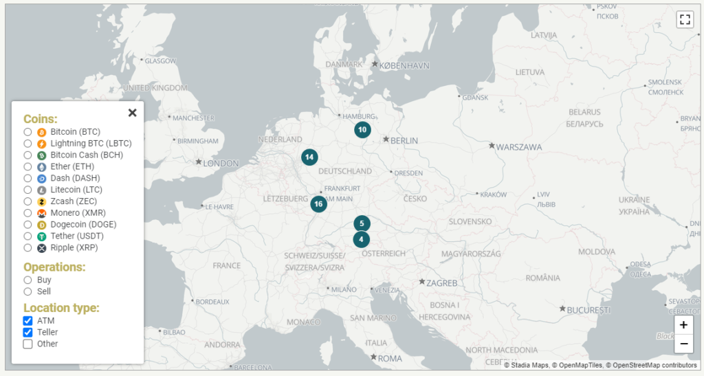 Bitcoin ATMs in Deutschland.