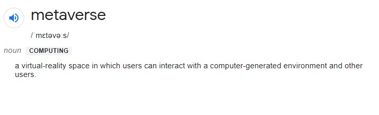 Metaverse Definition Oxford