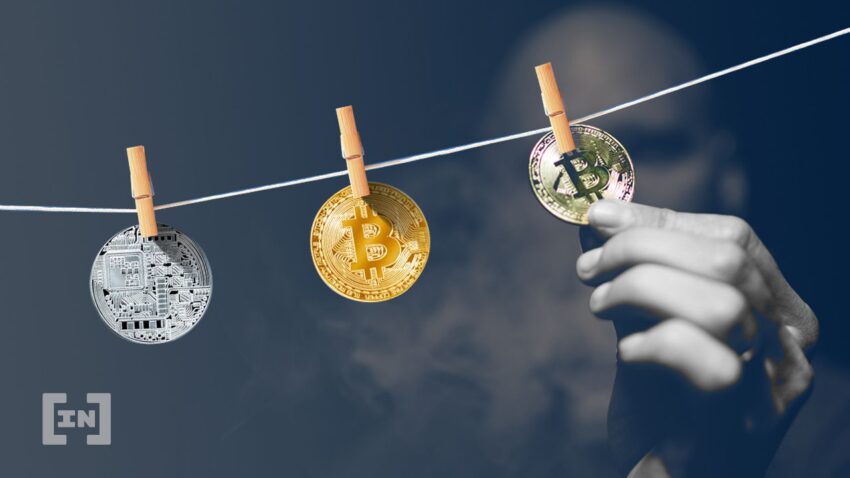 Krypto-Coins an Wäscheleine