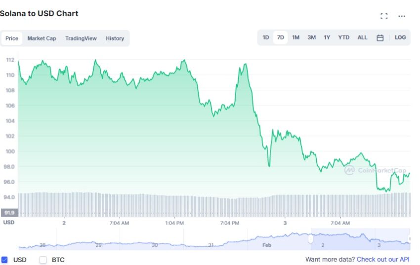 Solana Kurs Chart Coinmarketcap 2-3 Februar 2021