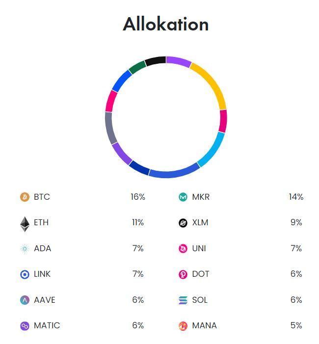 Krypto-Allokation Beispiel
Kreisdiagramm