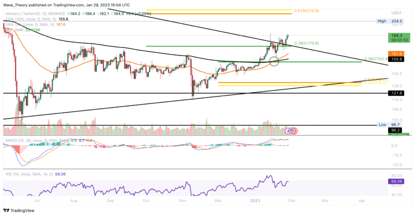 Monero Preis Chart von Tradingview