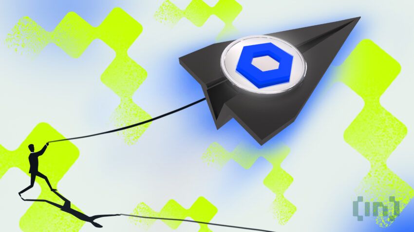 Chainlink Logo Papierflieger Mensch