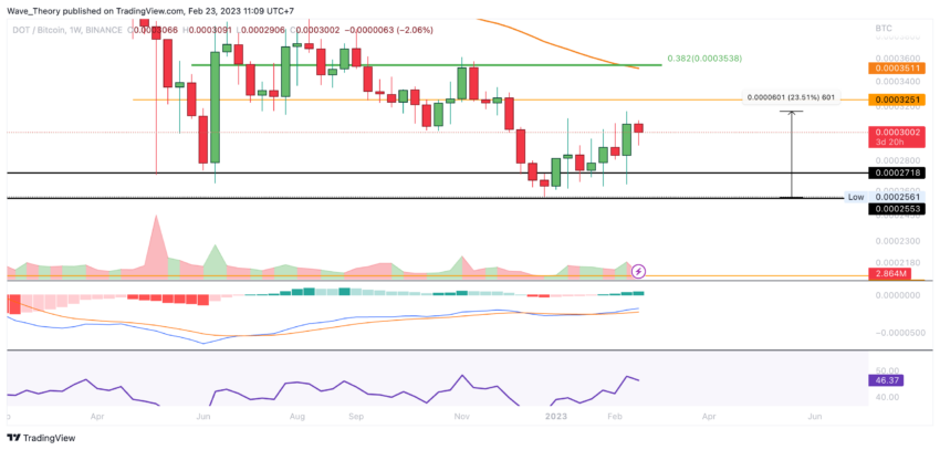 DOT Preis Chart von Tradingview