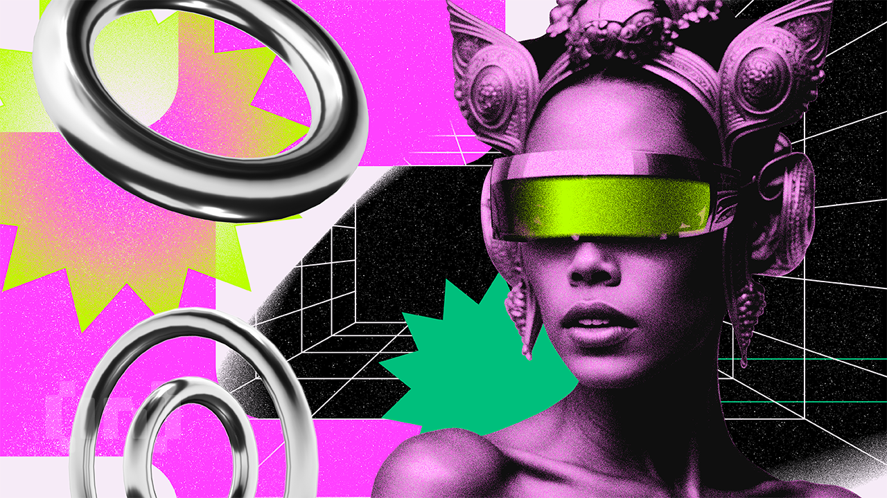 Frau im Metaverse 