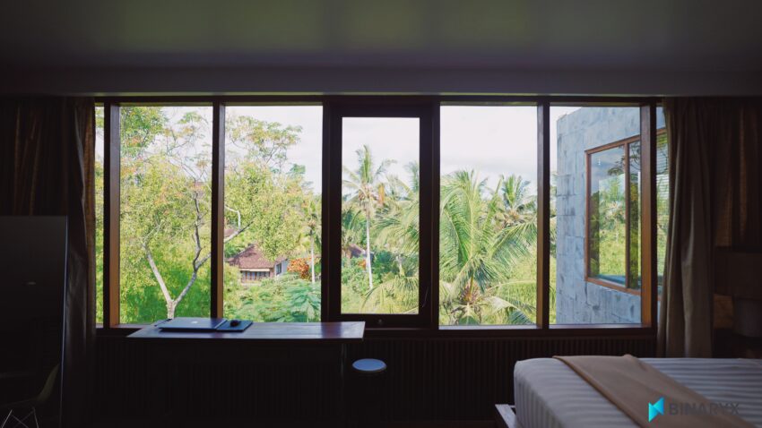 Fensterfront eines Appartements