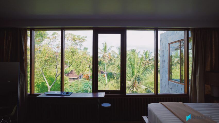 Fensterfront eines Appartements