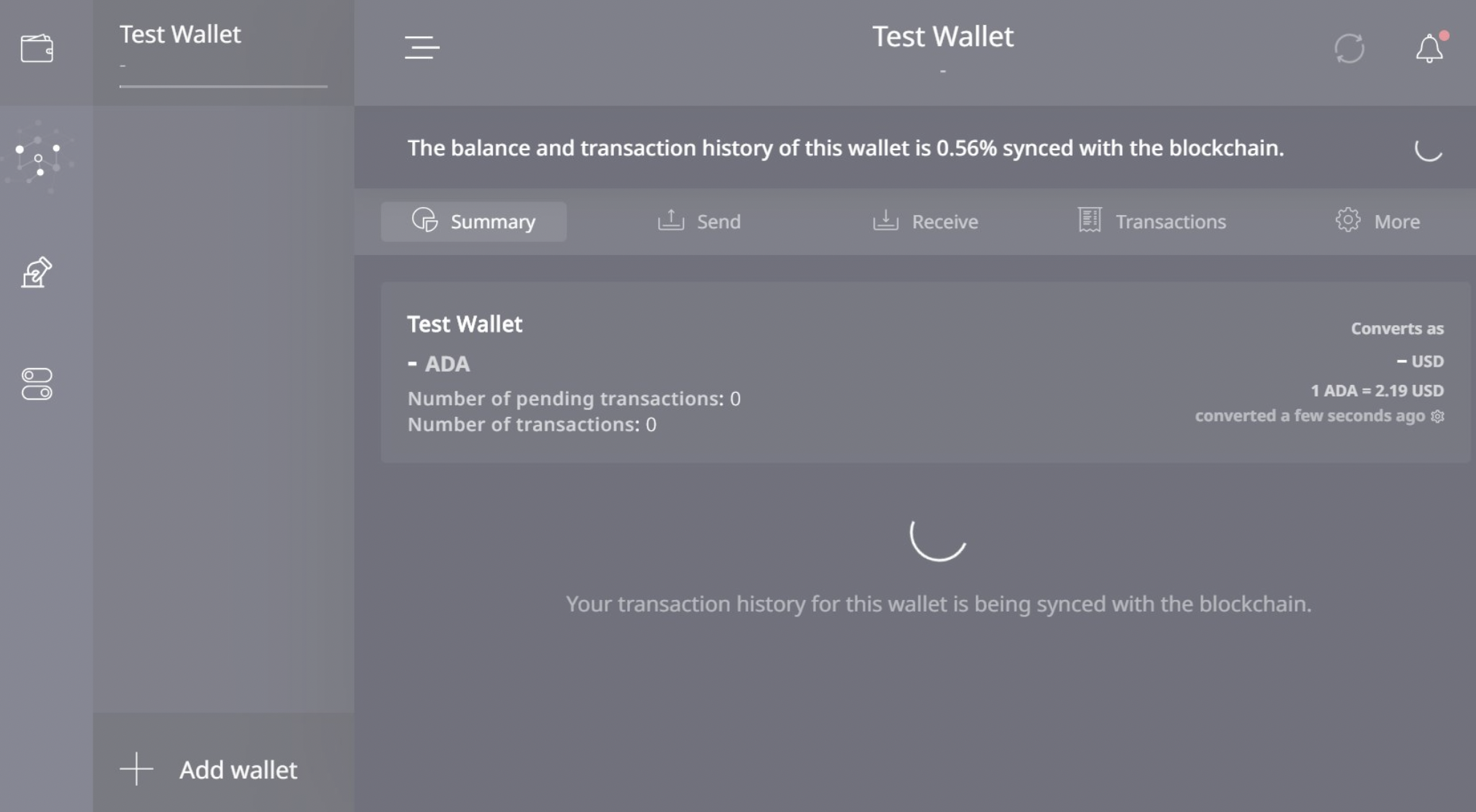 Test Wallet Cardano Staking