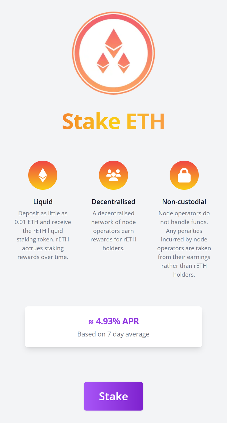 Staking, ETH, Rocketpool