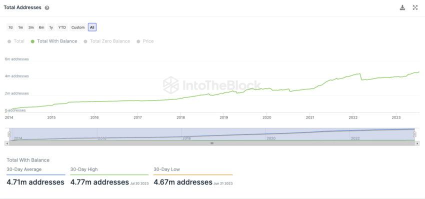Dogecoin InToTheBlock On-Chain Analyse