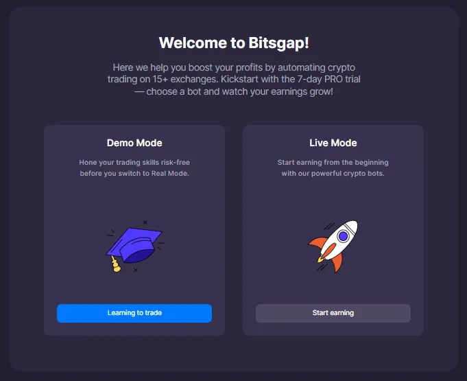 Bitsgap Anmeldung