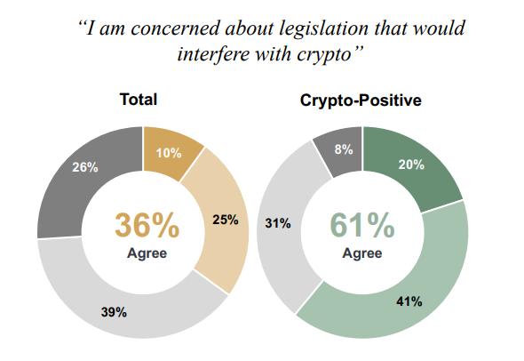Gesetzgebung, die in Krypto eingreifen würde, ist eine Sorge unter kryptopositiven Wählern.