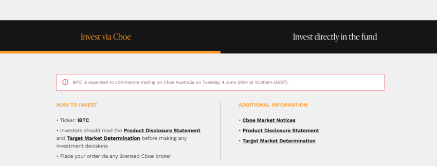 Australiens erste Bitcoin Spot ETF