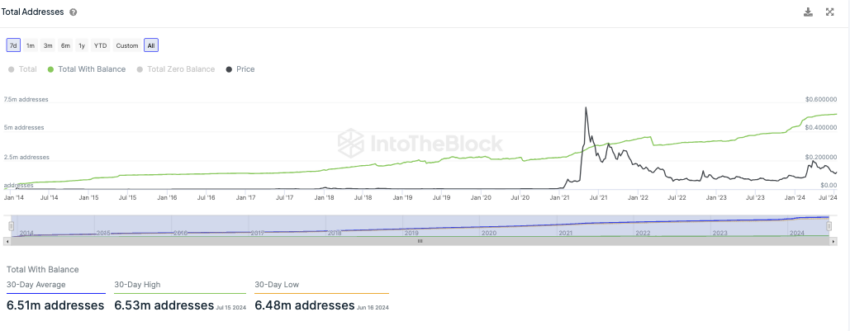 Dogecoin InToTheBlock On-Chain Analyse