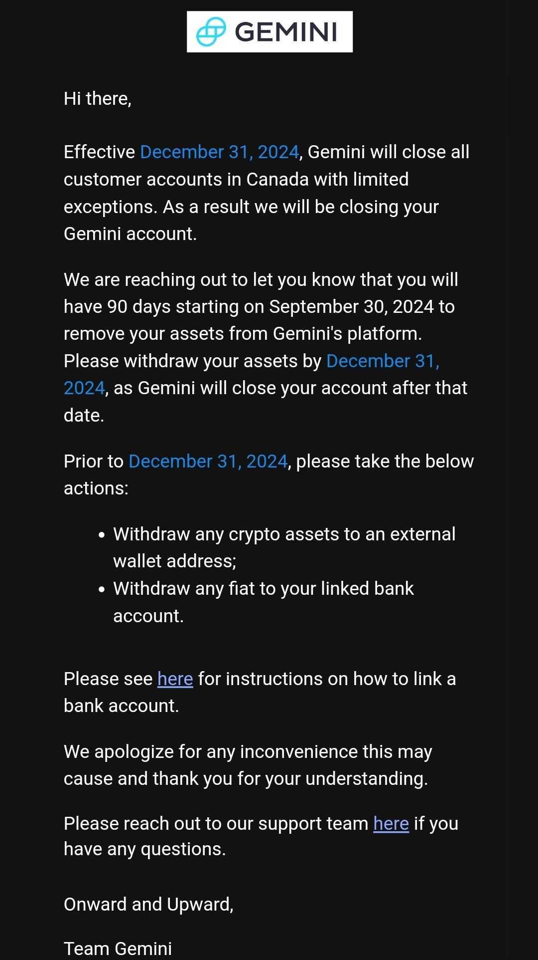 Gemini verlässt Kanada