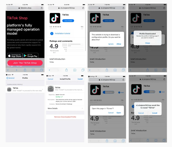 Gefälschte TikTok-Klone